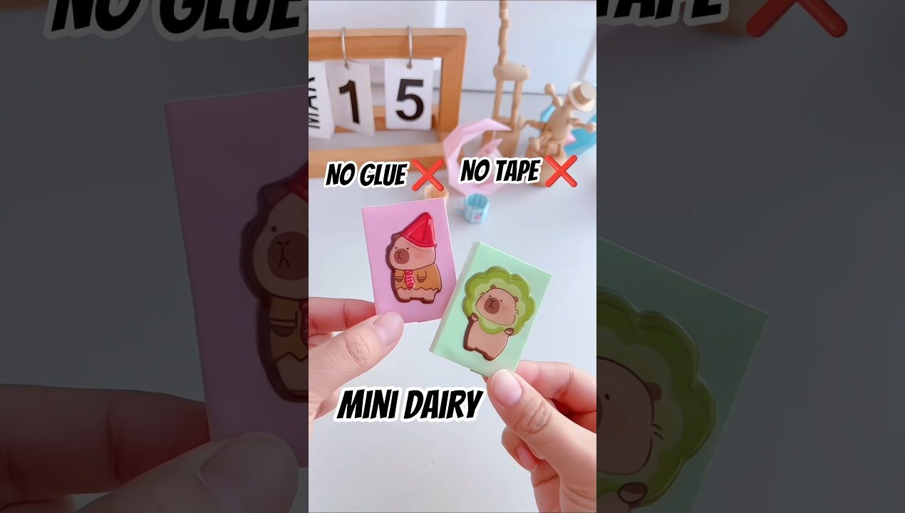 No Glue ❌ No Tape ❌ Mini Diary 😍🔥 #diy #craft #satisfying #diary #journal