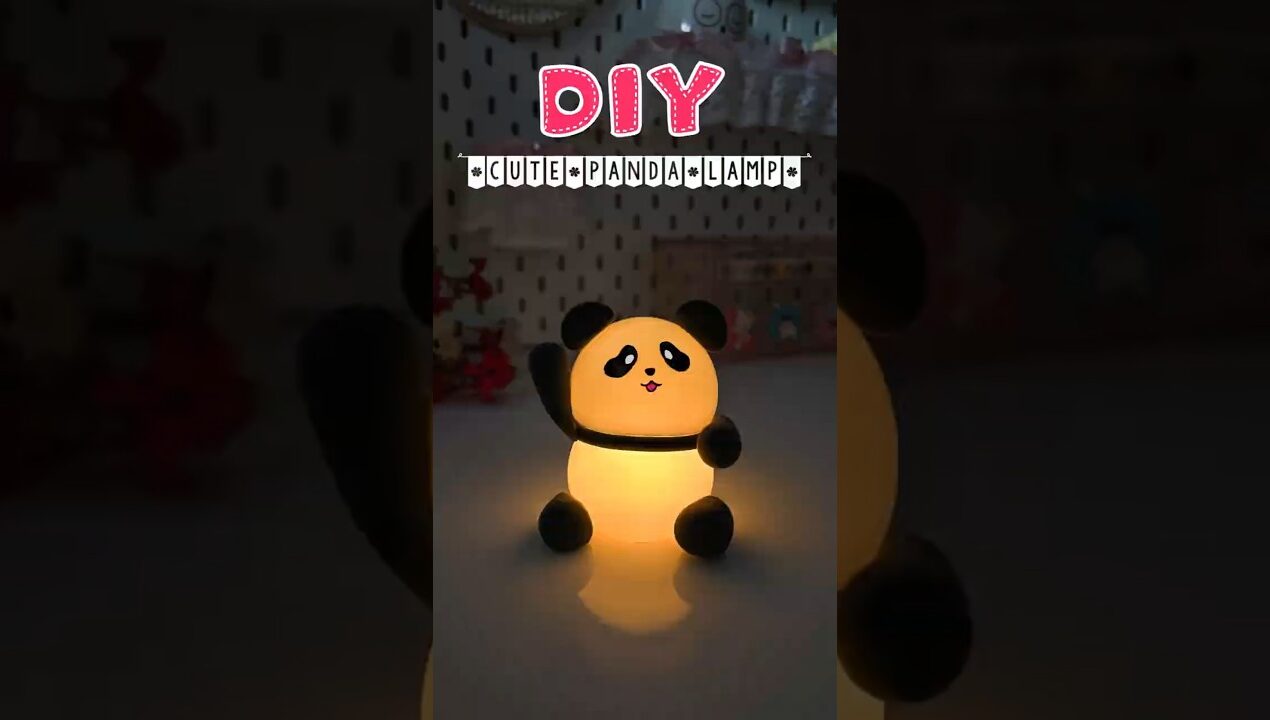 🐼 DIY Cute Panda Lamp | Aesthetic Night Lamp Idea #shorts #viralshorts #diy #trending #handmade