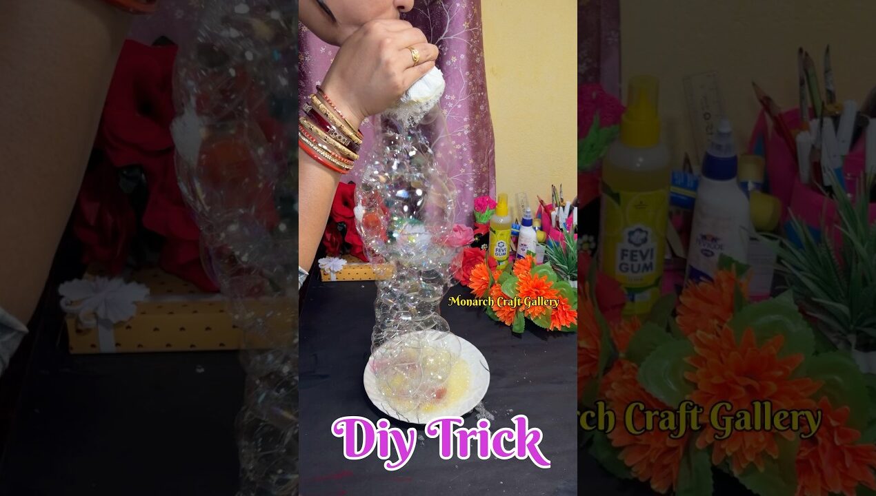 DIY Bubble Maker From a Plastic Bottle | Tissue Paper Craft Ideas | Bubble Making at Home #shorts