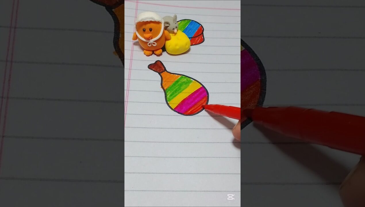 DIY colouring chicken 🍗 craft ideas #artandcraft #shortsviral #subscribemychannel
