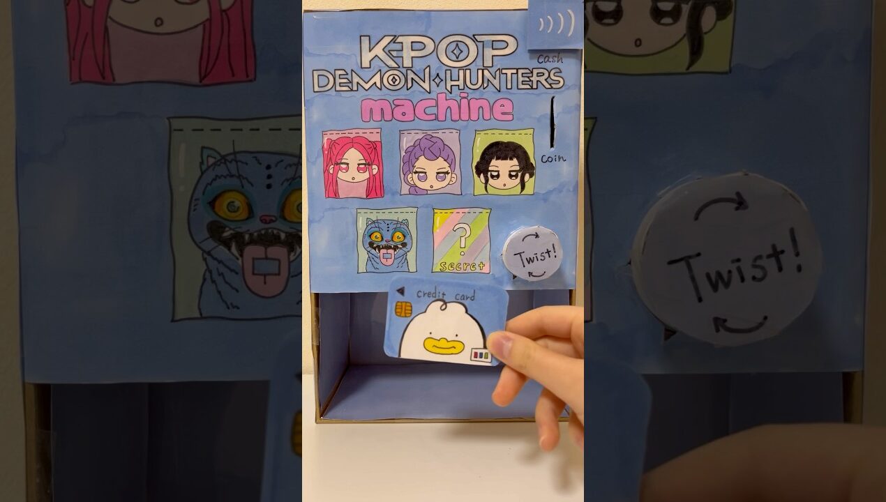 DIY Vending machine！#kpopdemonhunters#asmr#diy#blindbag#papercraft#fyp#craft#unboxing#rumi#mira#zoey