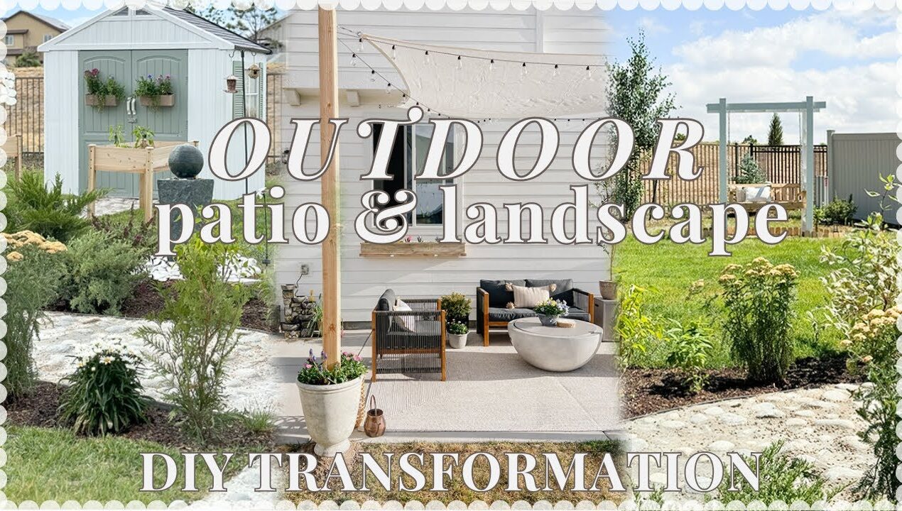 BUDGET BACKYARD MAKEOVER 🪴 DIY landscaping, garden beds, cobblestone path, DIY shade + 50k GIVEAWAY!