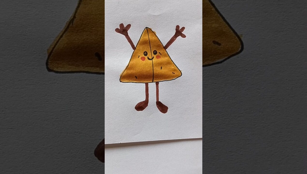 Easy samosa drawing ideas for kids #shorts #youtubeshorts #diy #trending #ytshorts #drawing #samosa