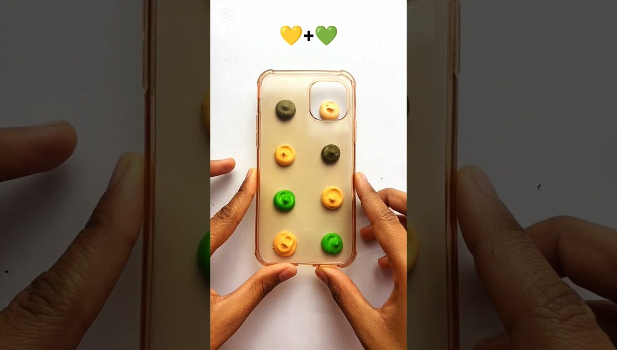 Satisfying Cover iPhone Art 💚💛#satisfying #youtubeshorts #diy