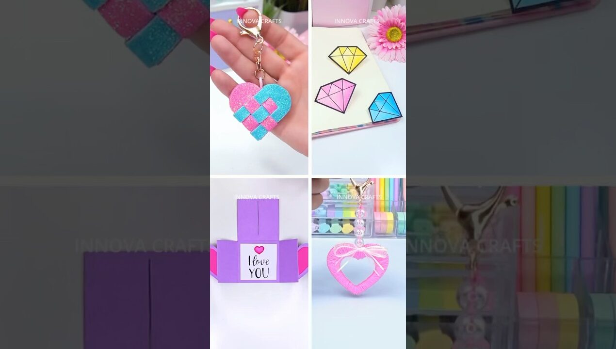 4 DIY Easy paper crafts and cute gift ideas #diy #craft #gift #giftideas #art #artandcraft