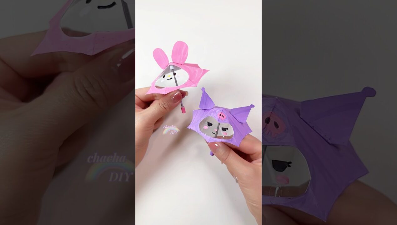 Sanrio Mini Umbrella☔️💦Handmade DIY #diy #art #craft #chacha-DIY #Handmade #paperdiy #DIYartwork