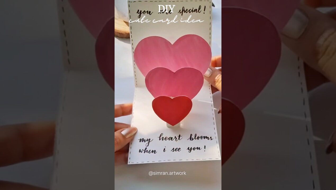DIY easy love card idea 💡 #diy #craft #trending #shorts #youtubeshorts