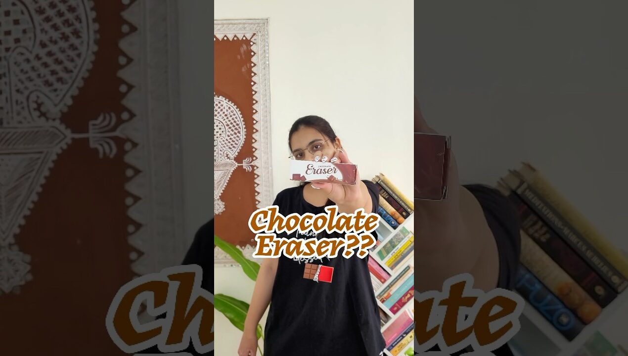 Trying out * CHOCOLATE ERASER* 🍫😱 #diy #stationery #shorts