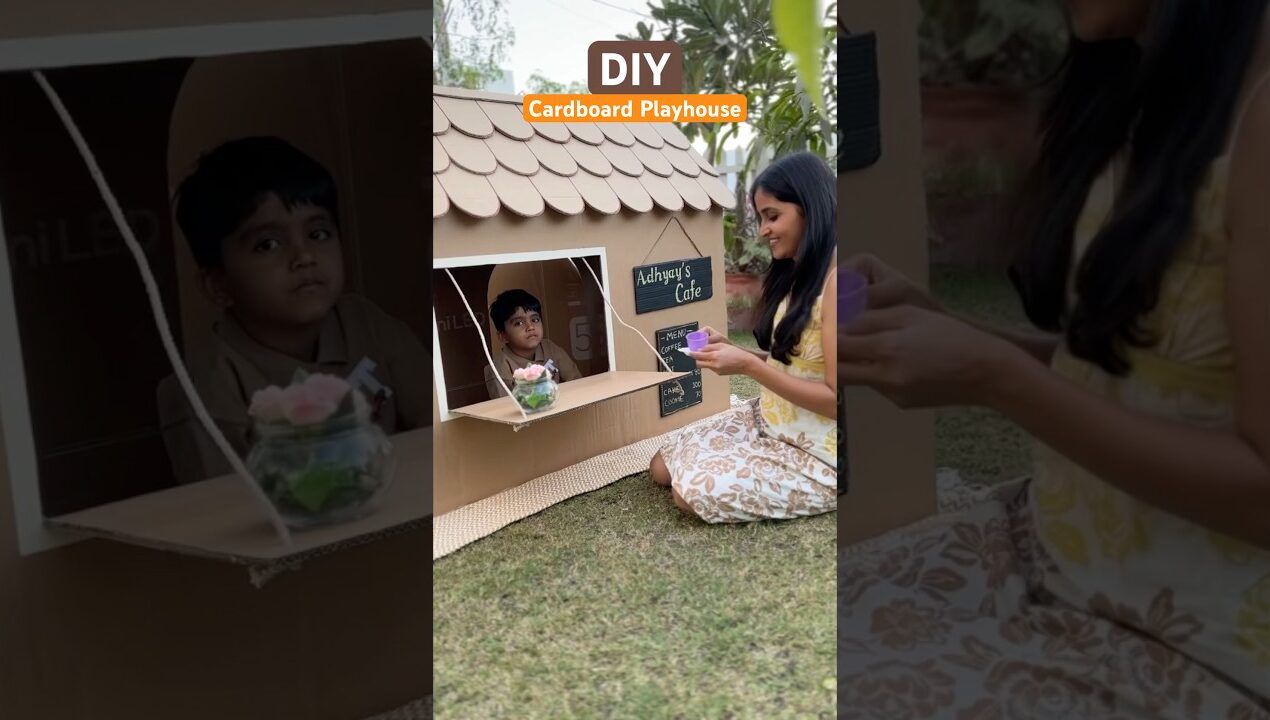 Best Use of Cardboard Ever 😍   #shorts #diyplayhouse #cardboardcraft #handmade #diycrafts