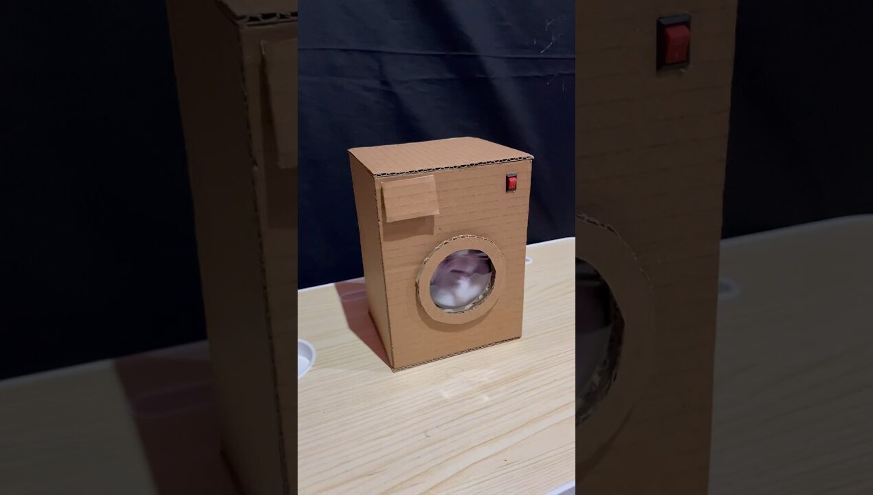 Mesin cuci dari kardus #kreasi #washingmachine #washing #mesincuci #kerajinan #diy #craft