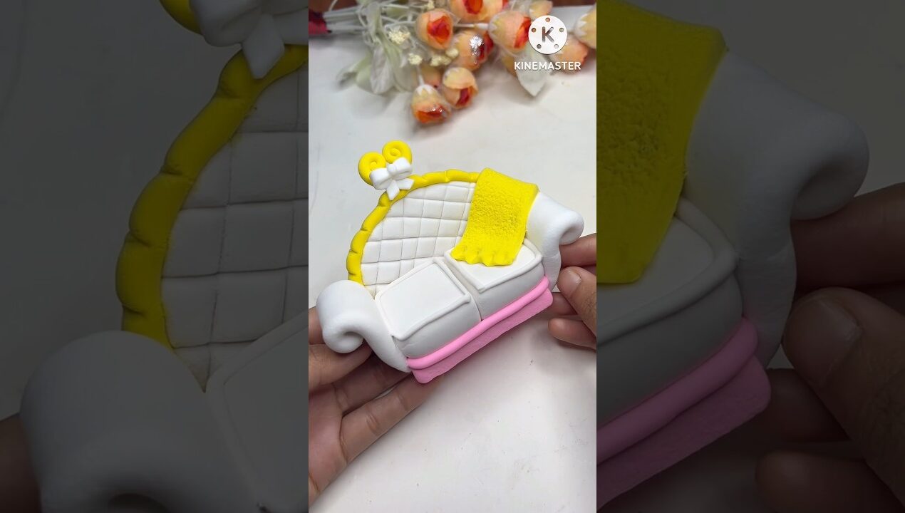 DIY idea 💡 super easy clay diye sofa banano🥰#claycrafts #music #funny #trending #clay