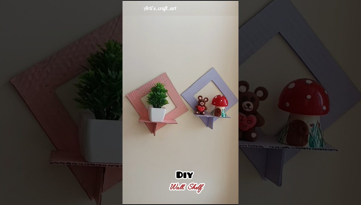 Cardboard Wall Shelf Ideas ✨💕 #diy #ytshorts #wallshelves #wallshelf #short #viralshort #craft
