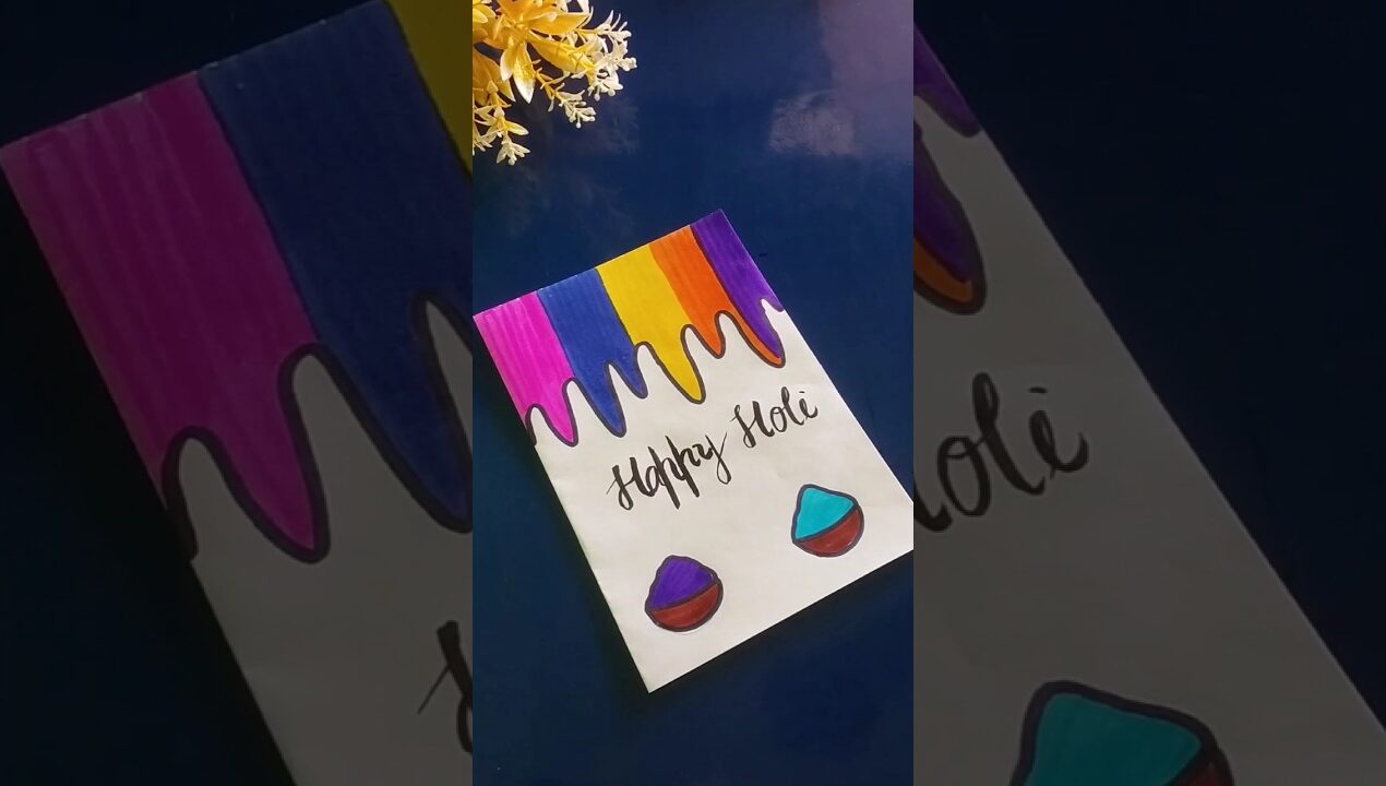 Happy Holi card making ideas 🥰#shorts#youtubeshorts#viralshorts#diy#craft