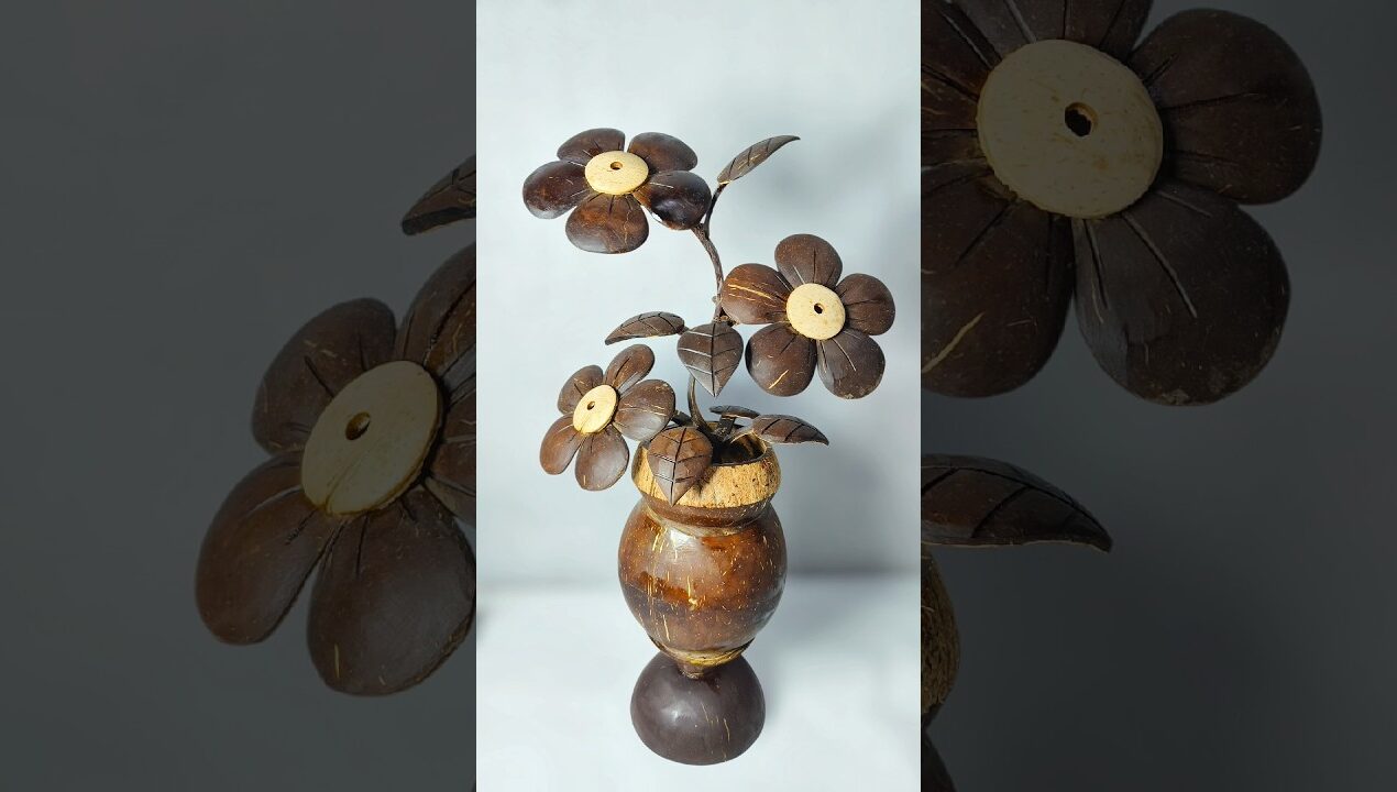 🌸 Easy Making Coconut Shell Flower 🥥| Coconut Shell Craft🌿 | Diy #shortsfeed #diy #shorts