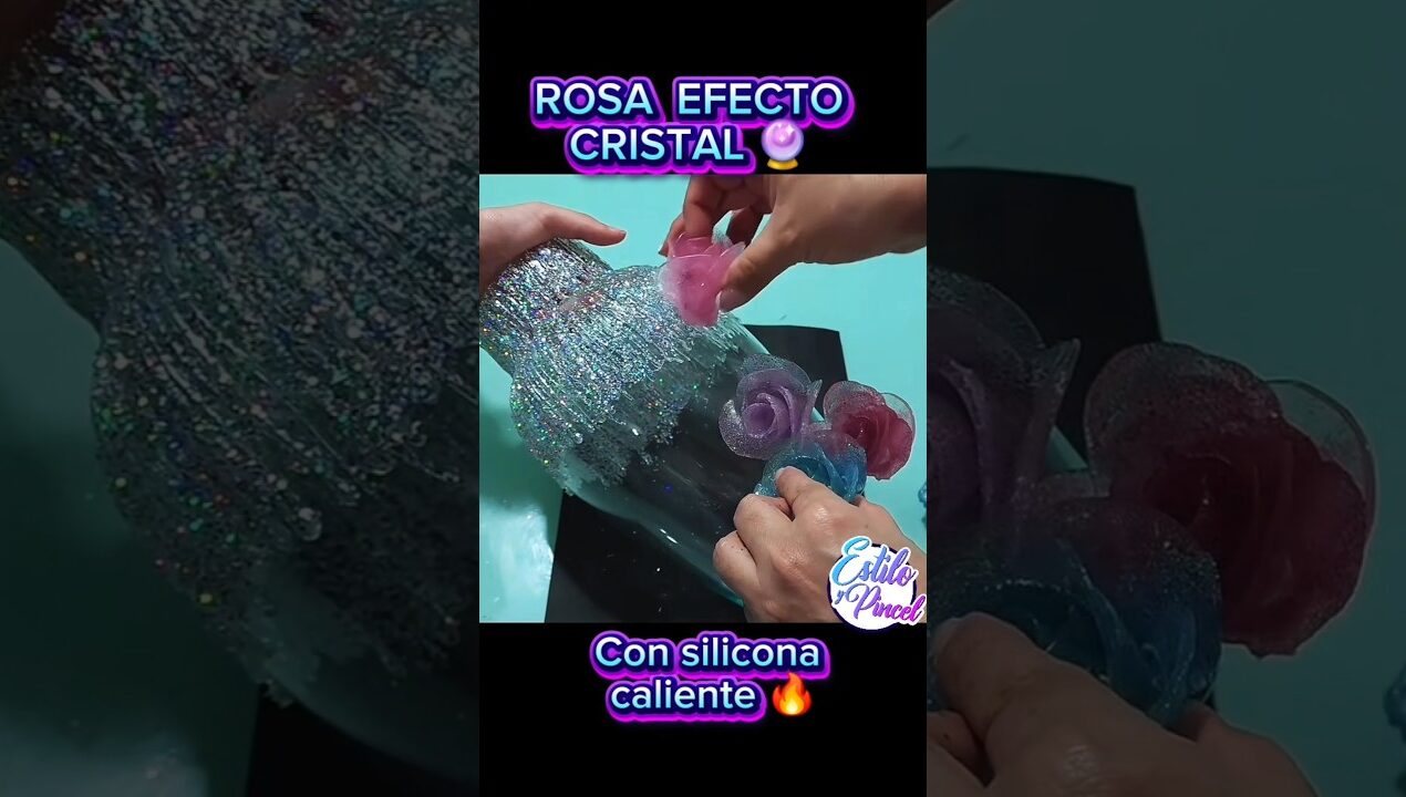 Rosas y hojas en Efecto Cristal 🔮 #diy #parati #silicona
