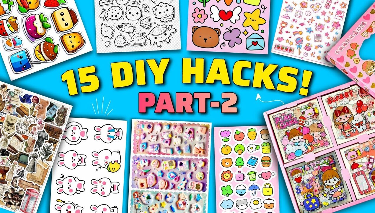 No Cello Tape ❌ No Sticker Paper ❌ No Double sided Tape ❌🤯 | DIY 15 Sticker Hacks💡
