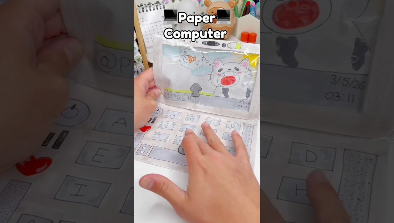 💻DIY Paper Computer🖱️!?  #papercrafts #cutecrafts #diycrafts #diy #crafts #craft
