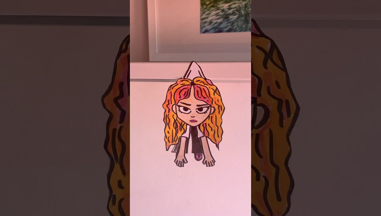Hanging paper doll tutorial 🤍 easy DIY project #papercrafts #diy #crafts