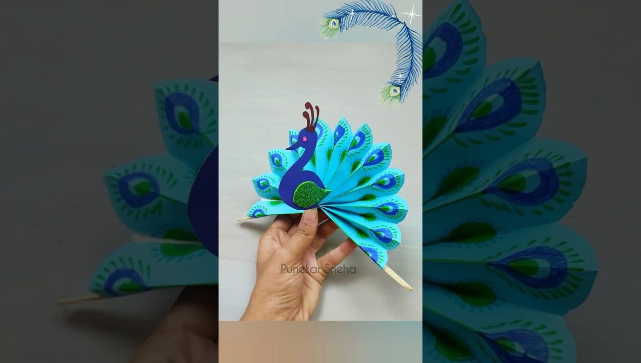 Paper Peacock Making | Peacock Craft | School Craft Idea | #peacockwalldecor #craft #ideas