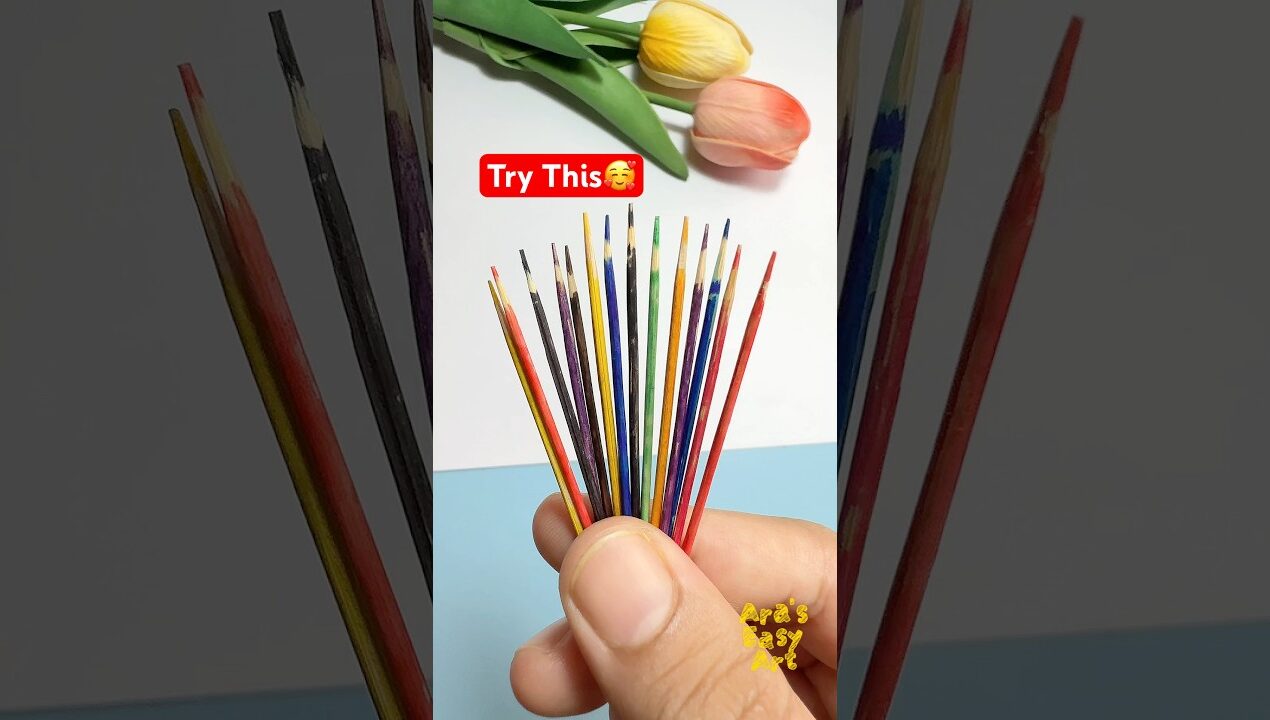 DIY easy craft with toothpick @ArasEasyArt #diy #viral #ytshorts #mini
