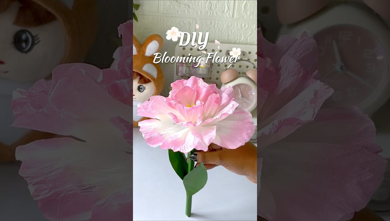 DIY Blooming Flower #shorts #viralshorts #tissuepaperflower #craftideas #handmade