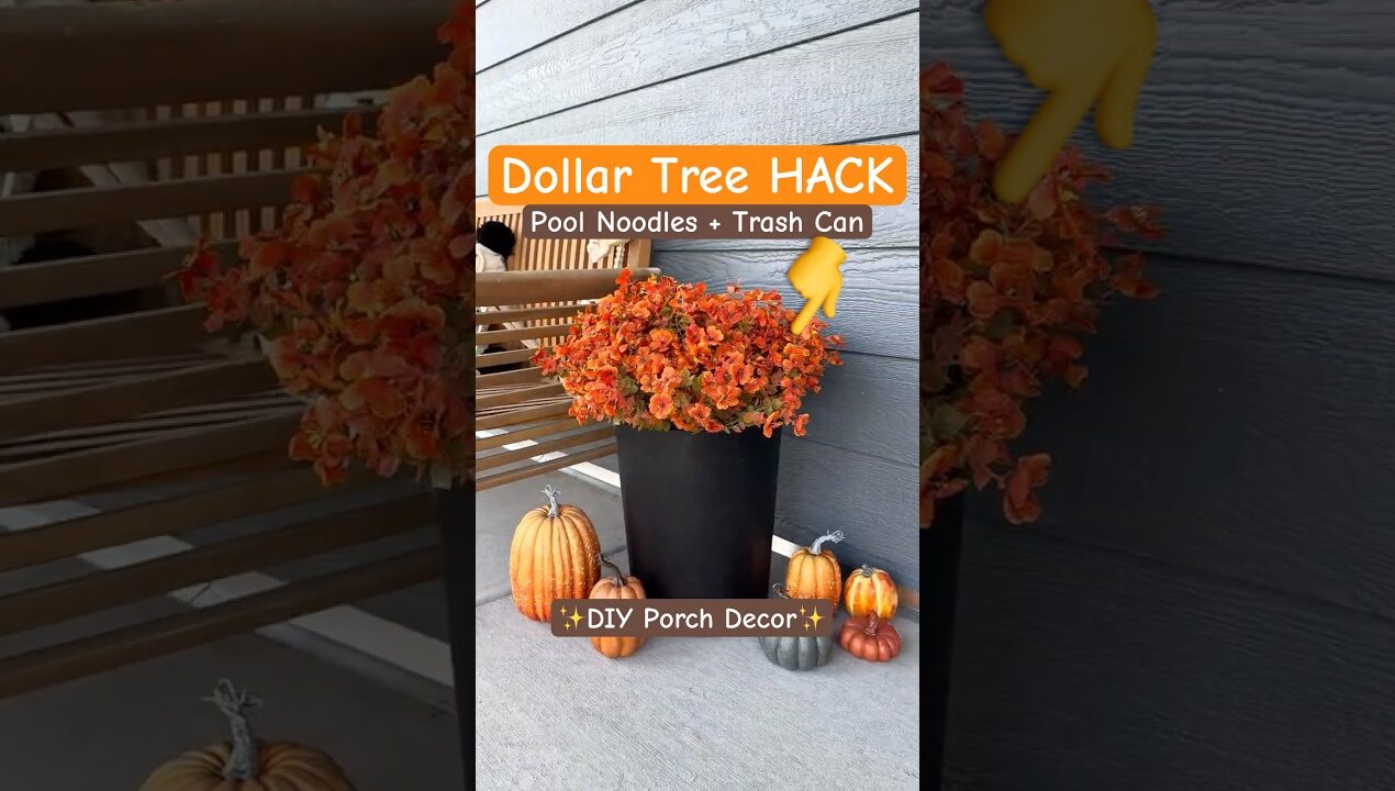 Dollar Tree HACK for high end porch decor 🧡✨FALL PLANTER✨🍂 #fall #decor #diy #dollartree #hack