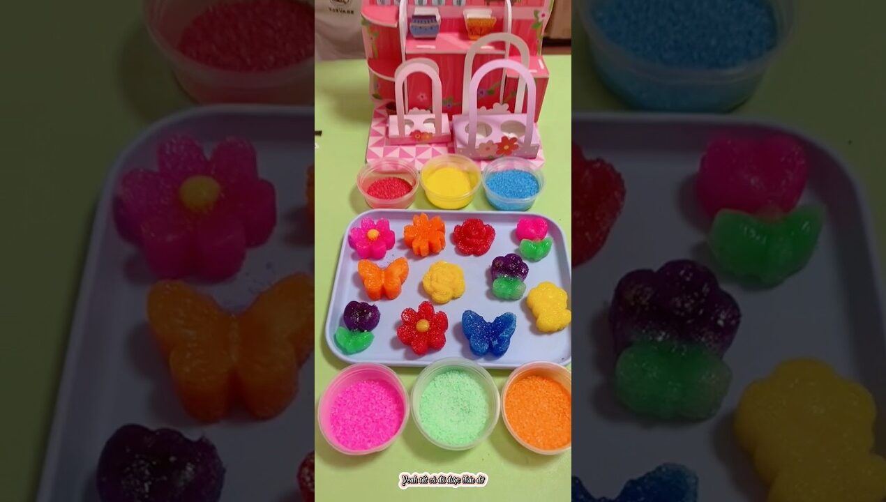 REVIEW bộ DIY tự làm hoa thạch cát sắc màu bạn thử chưa #trending #diy #funnyshorts