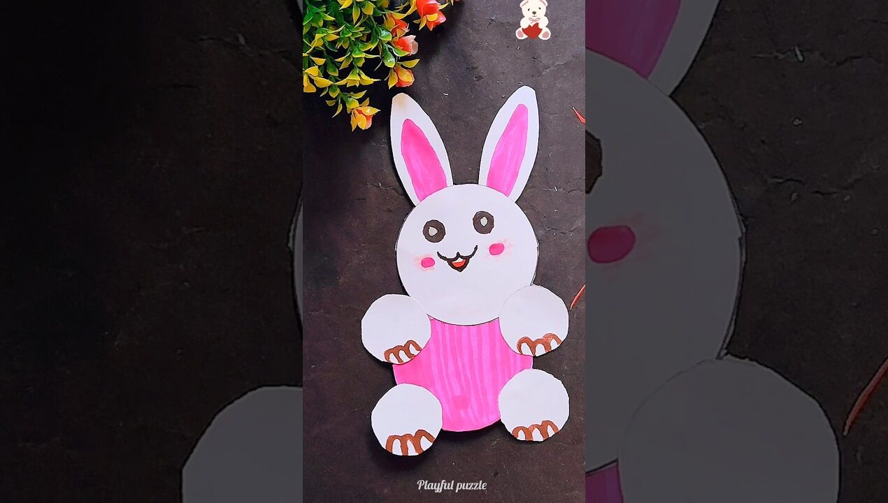 DIY Easy kids Paper Craft🐰🪀💫😨#shorts #youtubeshorts #viral #trending #funny #story #art #craft #kids