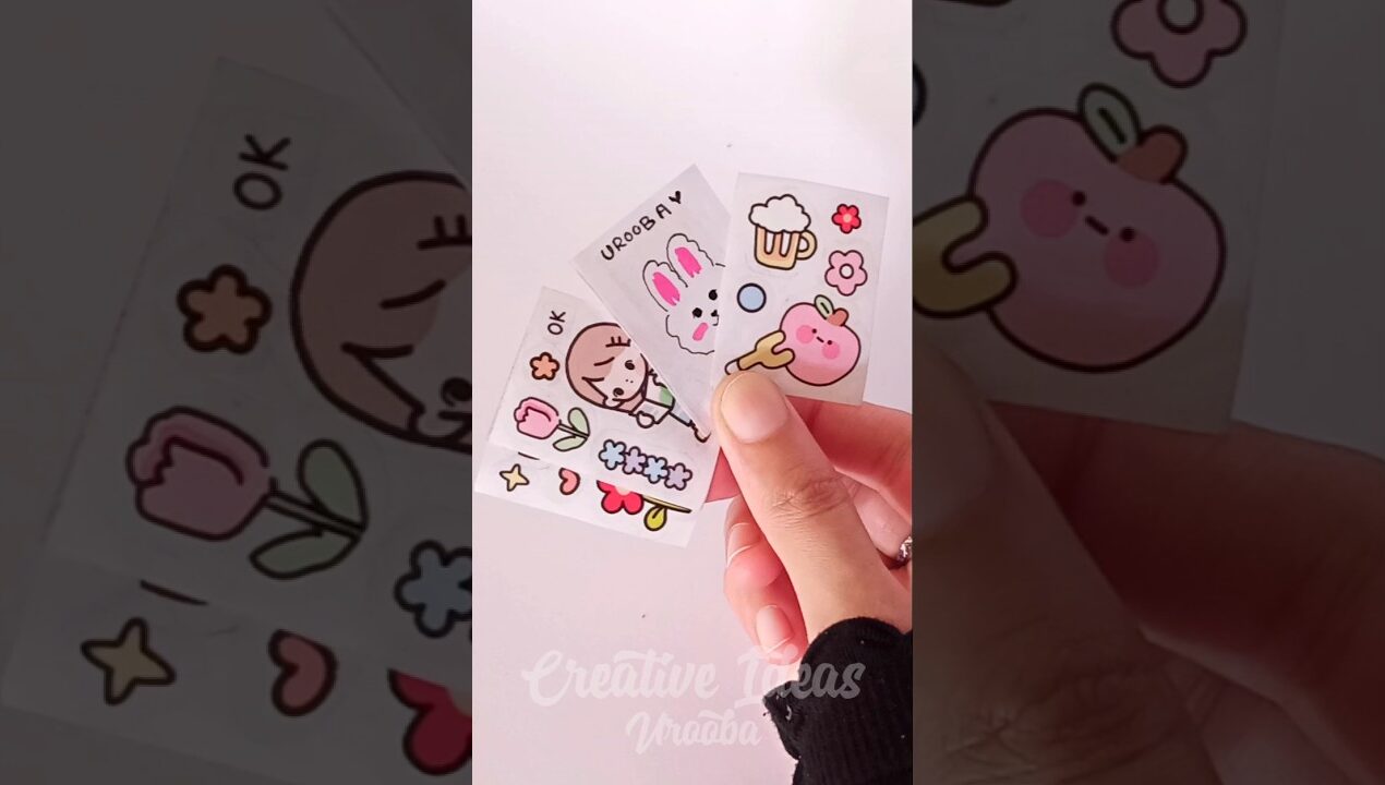 Homemade journal stickers ❤️ #shorts Creative Ideas Urooba /DIY paper crafts