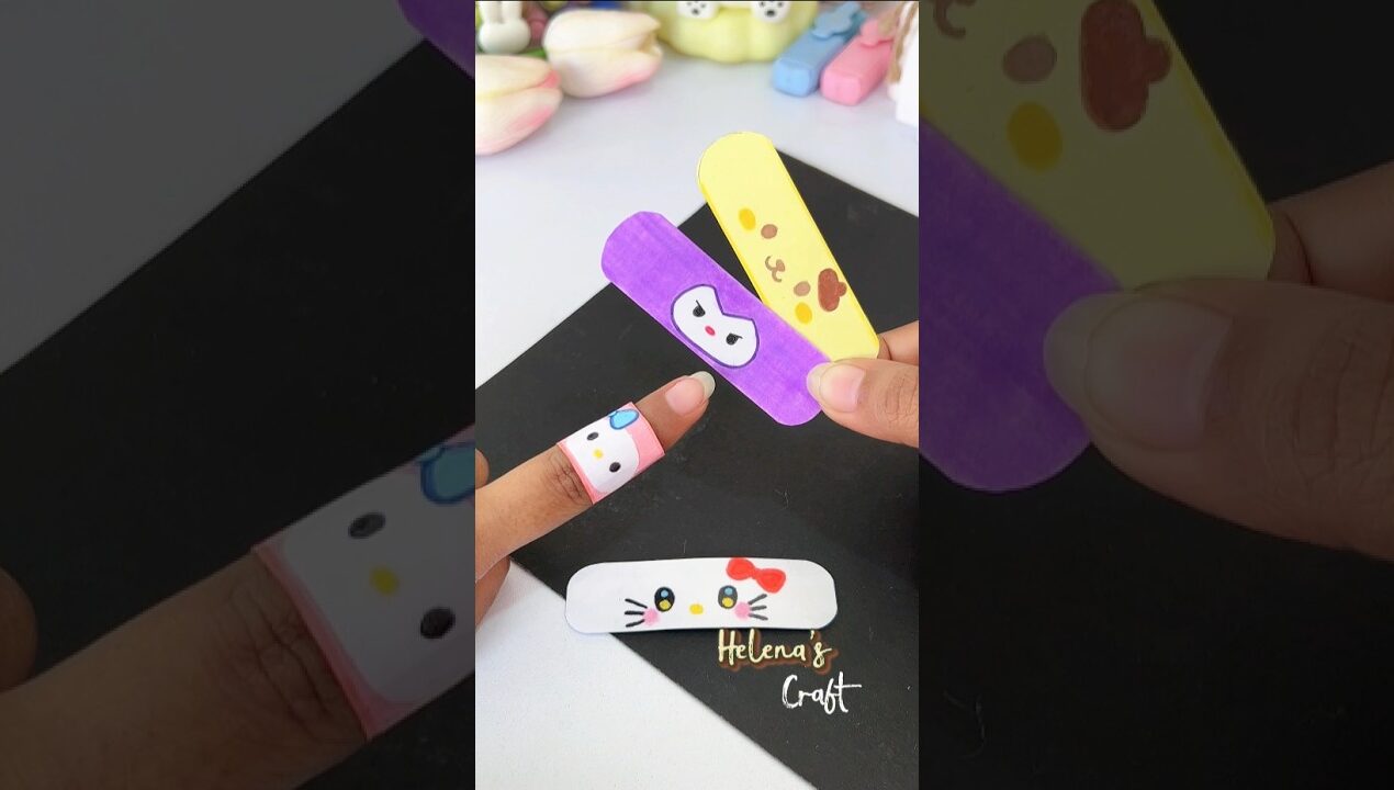 DIY cute bandage 😍 #diy #shorts #craft #helenascraft #diyideas