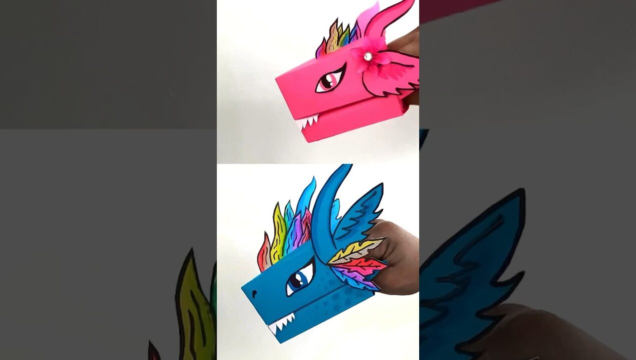 DIY Cute Puppet Dragón 🐉 Mini Paper Craft Easy and Beautiful #short #artandcraft #diy #origami