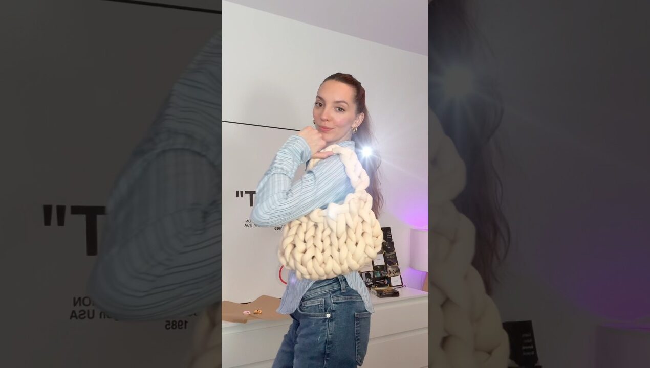 Ich versuche eine TASCHE ZU STRICKEN ohne Erfahrung 😳 #diy #stricken