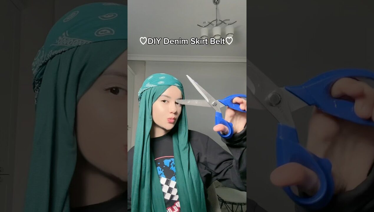 DIY Denim Skirt Belt (Easy Sewing İdea)✂️📏💜 #diy #sewing