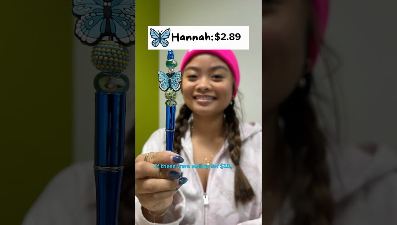 $3 Viral Bead Pen Challenge with FRIENDS 🦋 #Cute #Beads #CraftIdeas #Affordable #StreetCents