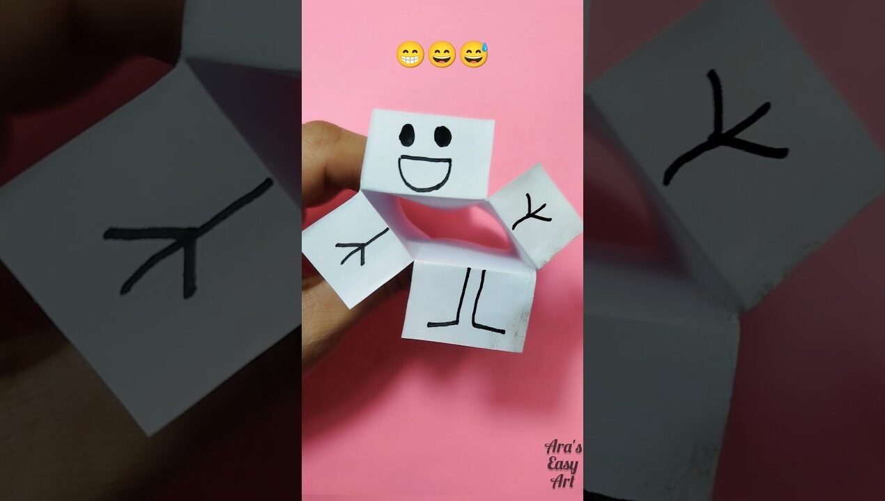 Fun Dancing Paper Craft easy | DIY Origami idea for kids shorts @ArasEasyArt#diy #ytshorts #fun
