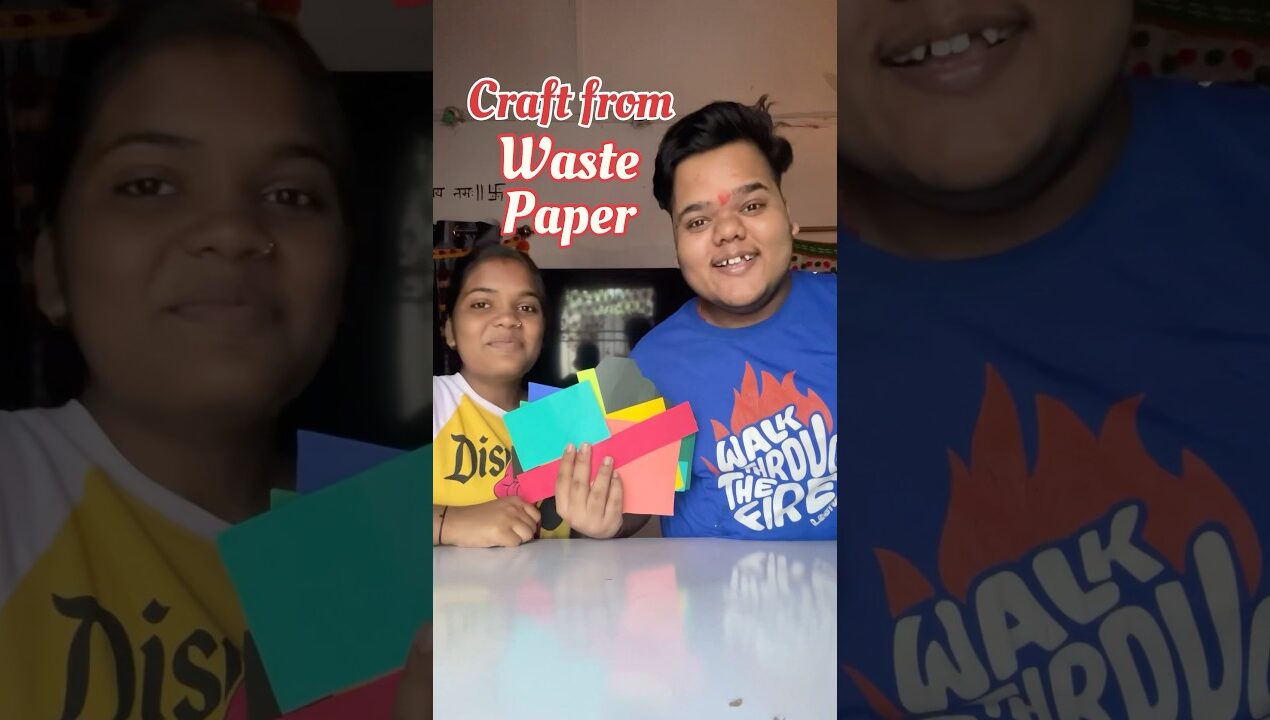 My Sister Vs Me : Who will make the best Craft from Waste Paper #shorts