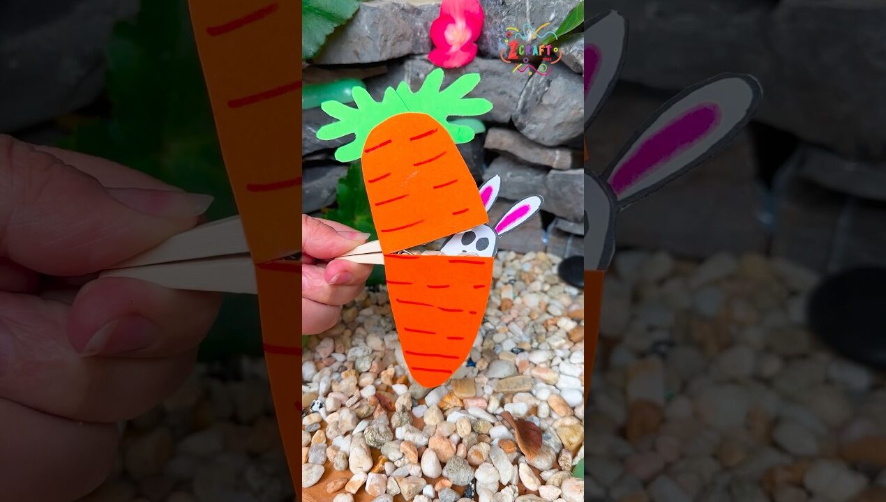 DIY Moving Paper Carrot Craft for Kids 🥕🐰 | Fun & Interactive Tutorial #diy #craft #craftyfun #kids