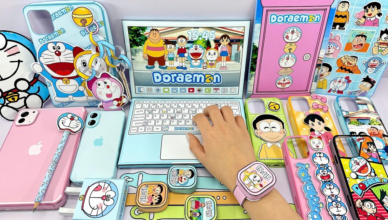 (🍎Paper DIY🍎) Apple X DORAEMON Blind Bag 1000$ | Nobita, Shizuka | Iphone, Macbook, IPad | ASMR