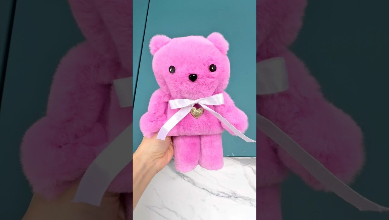 🧸🎀No-Sew Pink Teddy Bear Hack #easycrafts #diy #cute