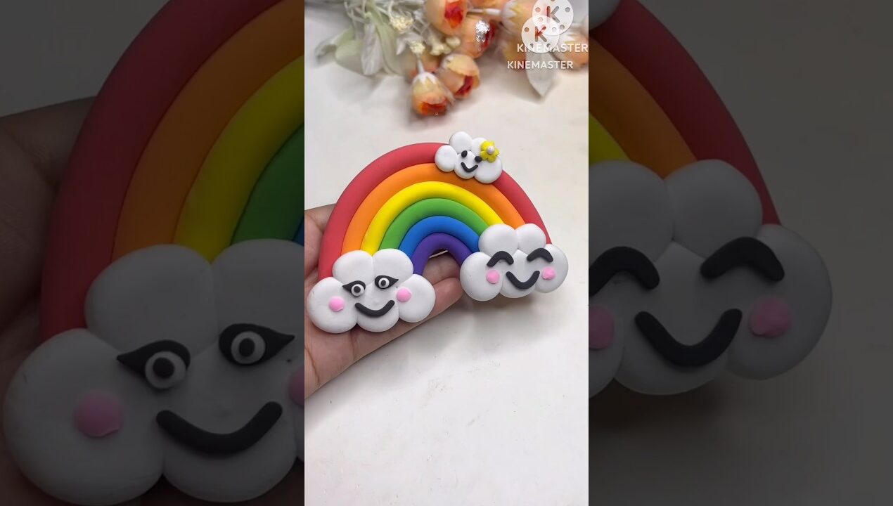 DIY idea 💡 super easy clay diye rainbow 🌈 banano🥰#shorts#music #trending #funny #clay