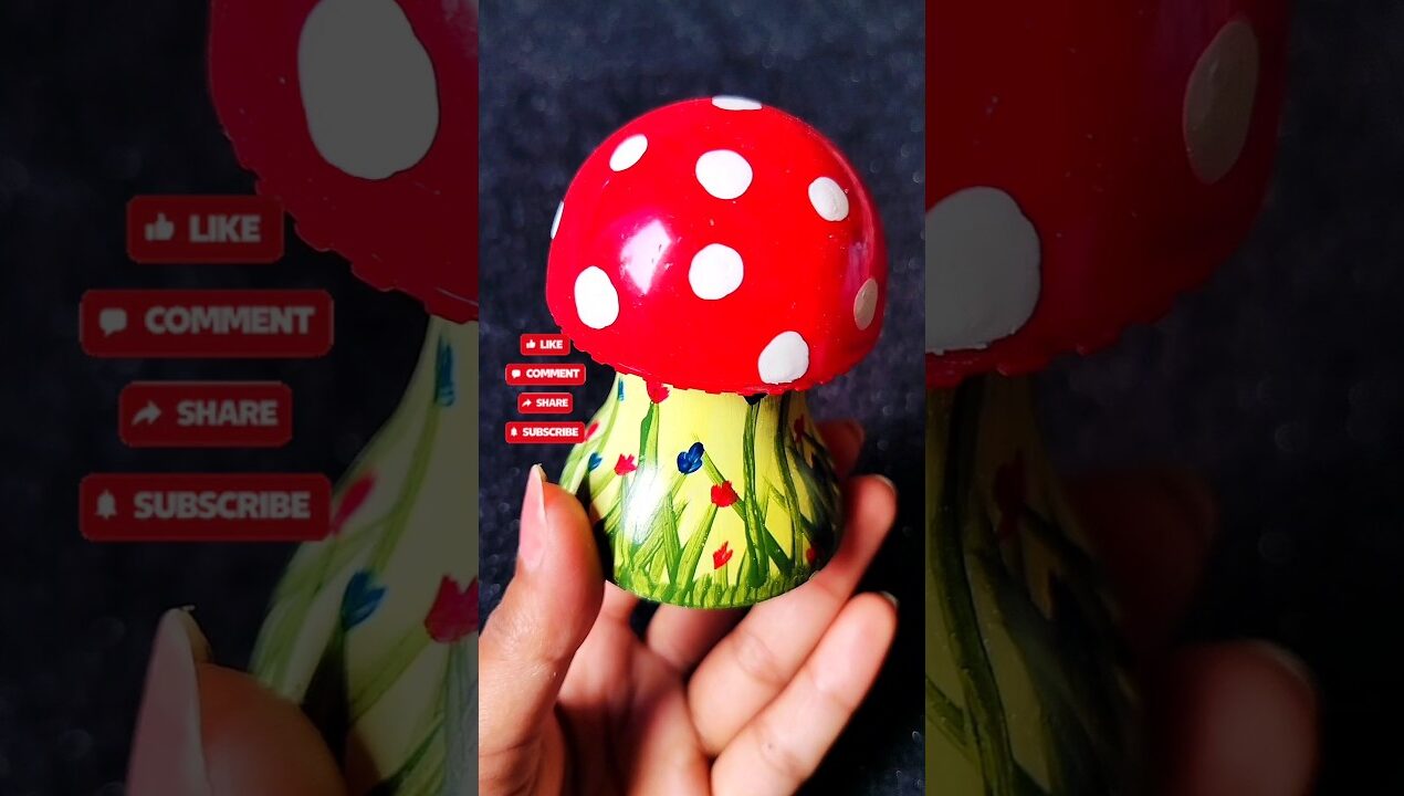 💡Waste Bulb Mushroom🍄 #shorts #trending #viral #art #diy #bulbcrafts #wastematerialcraft #craft