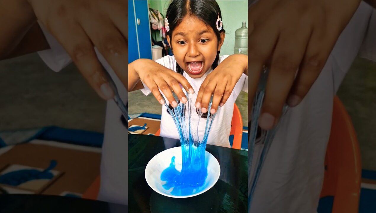 BLUE SLIME MAKING #diyslime #meherthecutepie #diy #slime #slimekit #slimemaking #meher #funny