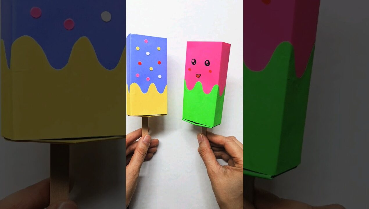 Ice Cream Popsicle Box | Easy Diy Paper Craft Tutorial Ideas | Gift Box