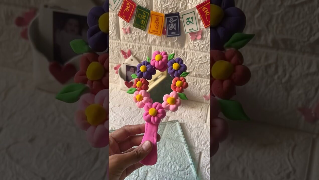 5 min clay mirror diy 😱#diy #clayart #diyideas