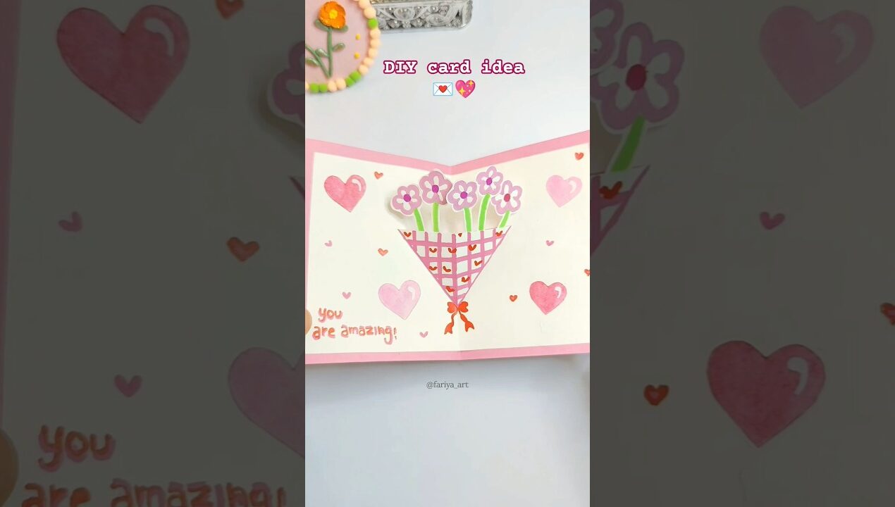 DIY Floral Card idea 💌🌸 #trending #papercraft #diy #viralvideos #aesthetic #relatable #craft #fypシ