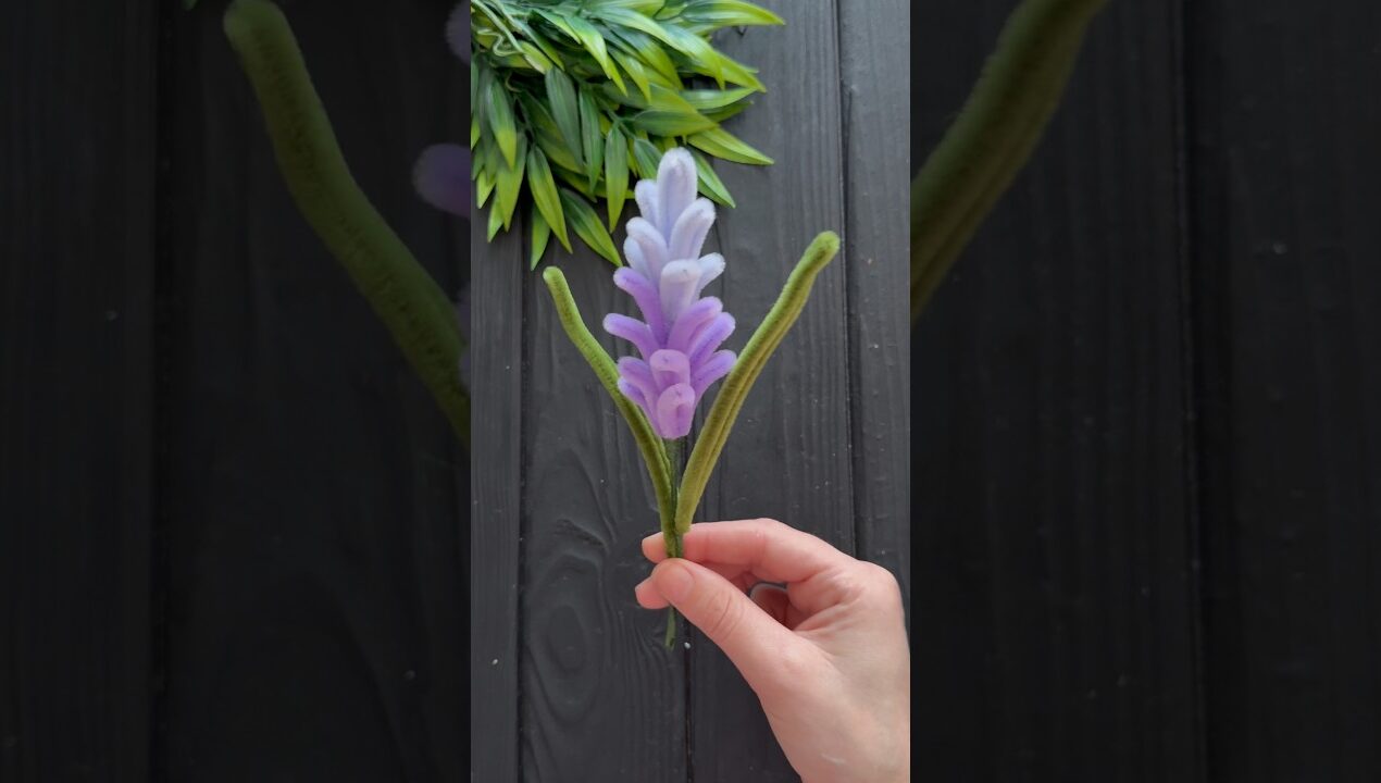 EASY Craft Idea! How to Make Lavender flower from Chenille Wire DIY Pipe Cleaner Crafts