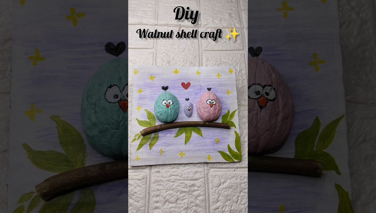 Diy walnut shell craft ideas 💡#shorts #diy #craft #bestoutofwaste