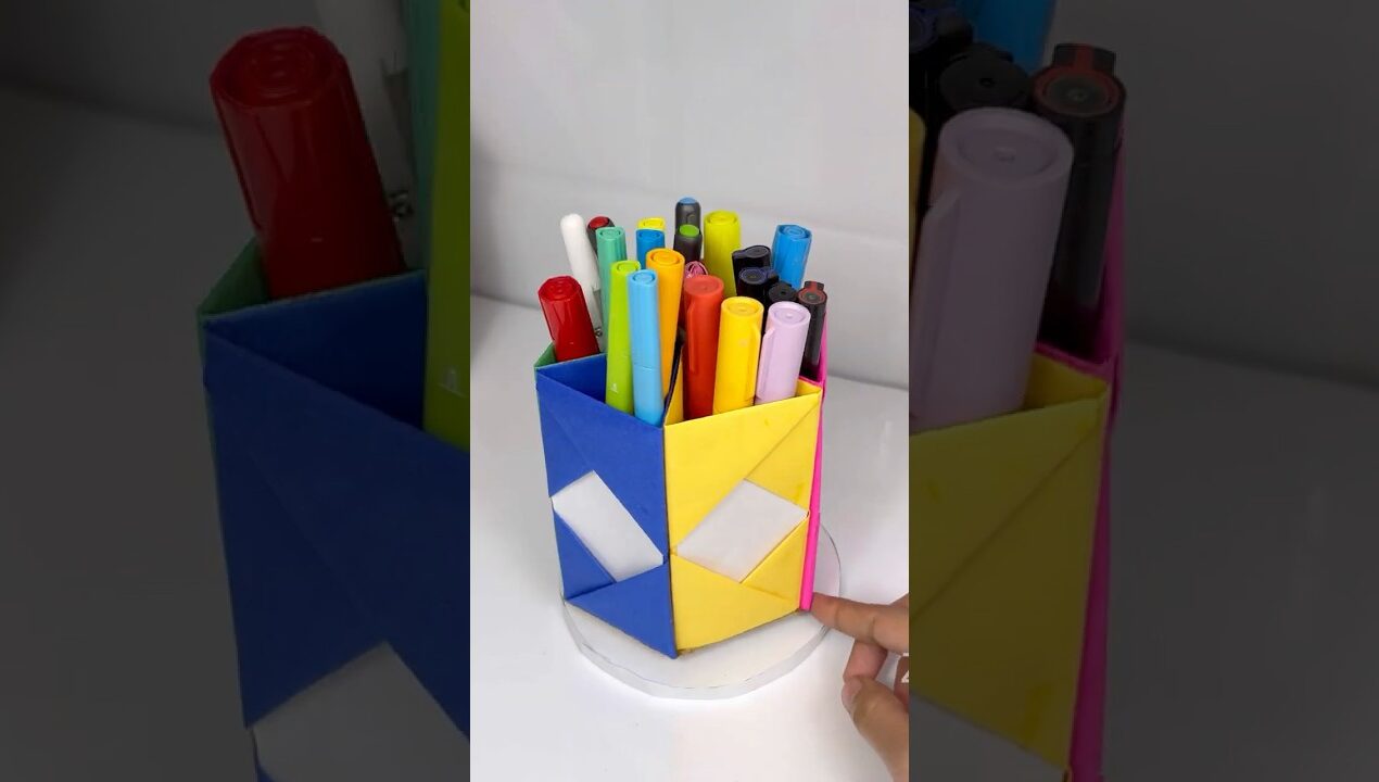 Diy Rotating Pen Holder #Short #Diy #Craft