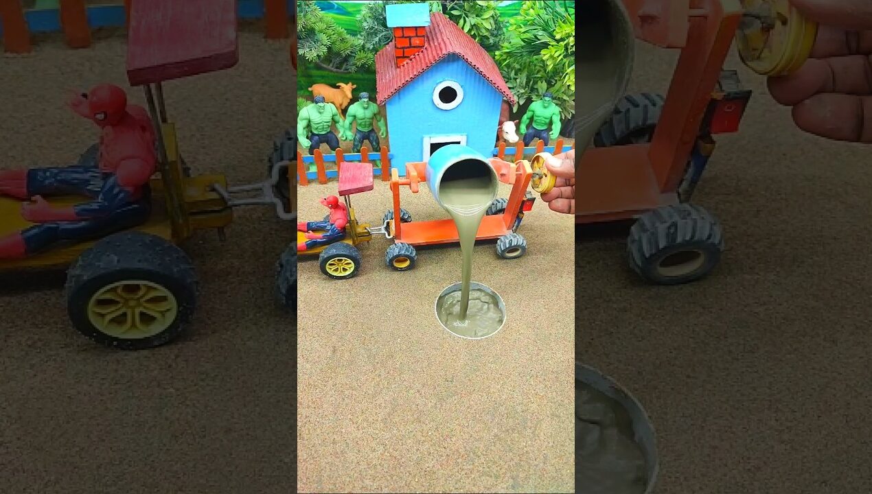 🚜🔥 Diy Mini Tractor Making Cement Pillar | Amazing Real Working DIY Machine #shorts #youtubeshorts