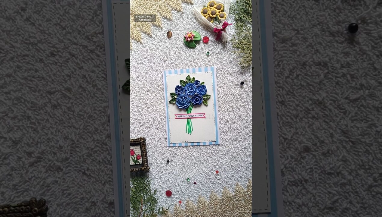 DIY Women's Day Card 💙। #womensday #card #diyideas #viralshorts #trendingnow